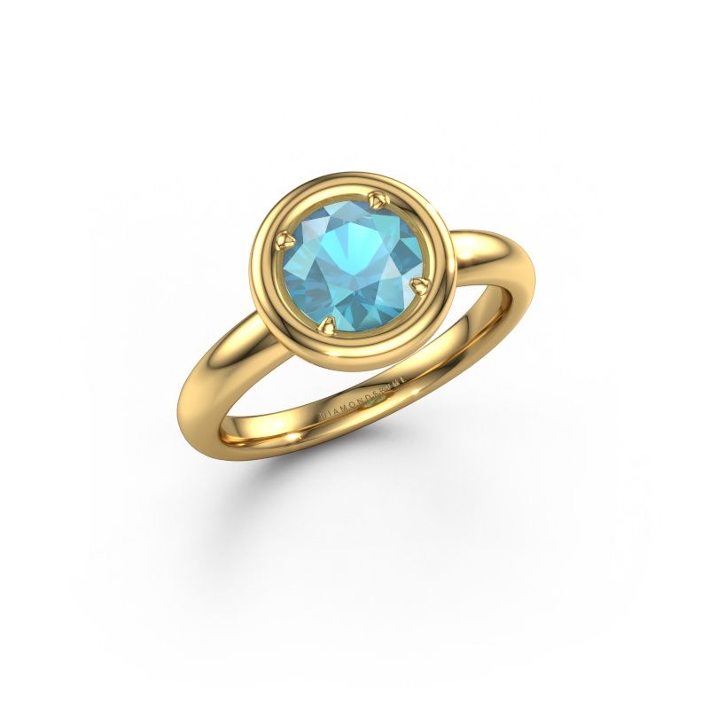 Verlobungsring Noa RND 585 Gold Blau Topas 6.8 mm