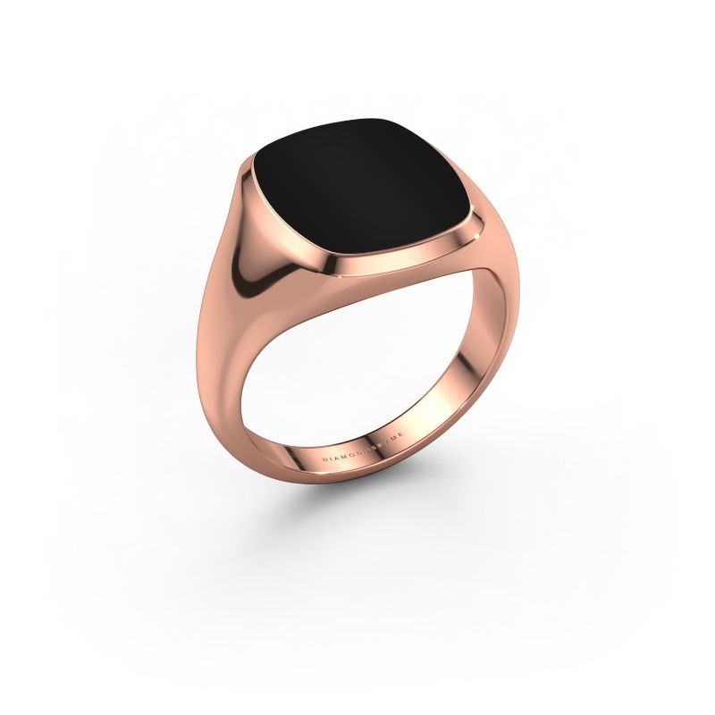 Signet ring Benjamin 3 585 rose gold onyx 14x12 mm