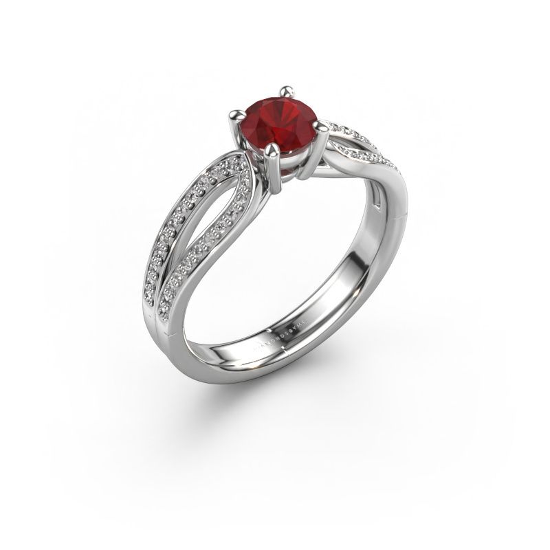 Engagement ring Antonia rnd 2 950 platinum ruby 5 mm