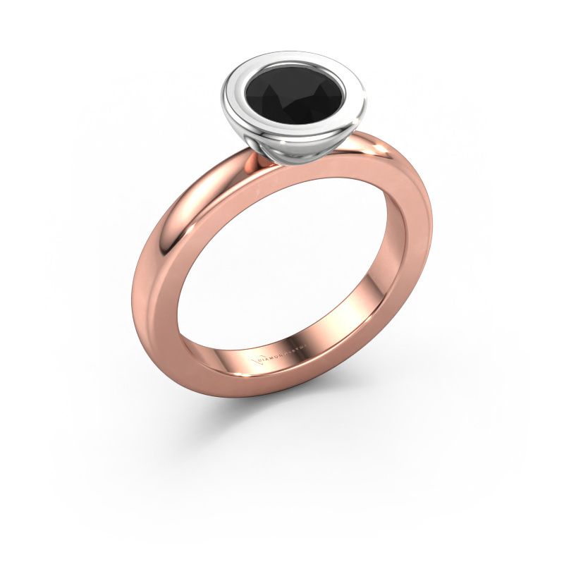 Stacking ring Eloise Round 585 rose gold black diamond 0.96 crt