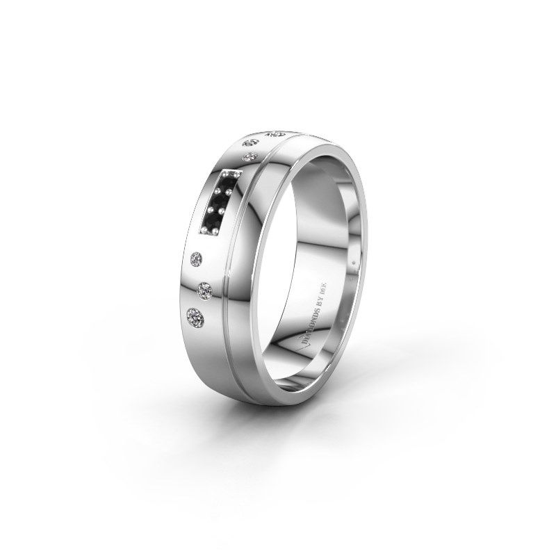 Image of Wedding ring WH0310L26AP<br/>950 platinum ±6x1.7 mm<br/>Black diamond