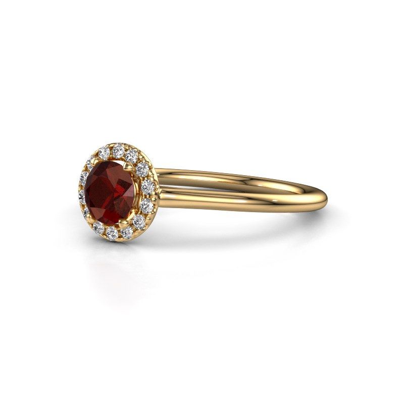 Image of Engagement ring seline rnd 1<br/>585 gold<br/>Garnet 5 mm