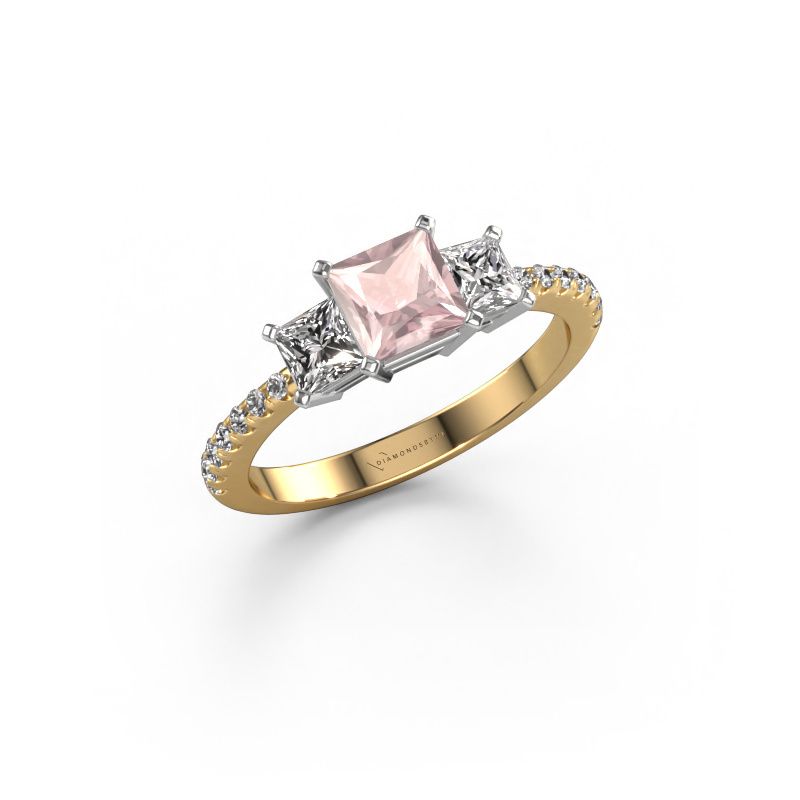 Engagement ring Dorla 585 gold morganite champagne 5 mm