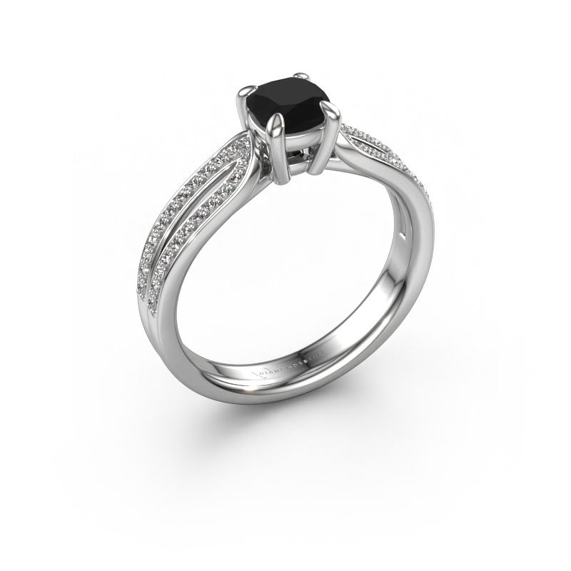 Engagement ring Antonia cus 2 585 white gold black diamond 0.930 crt