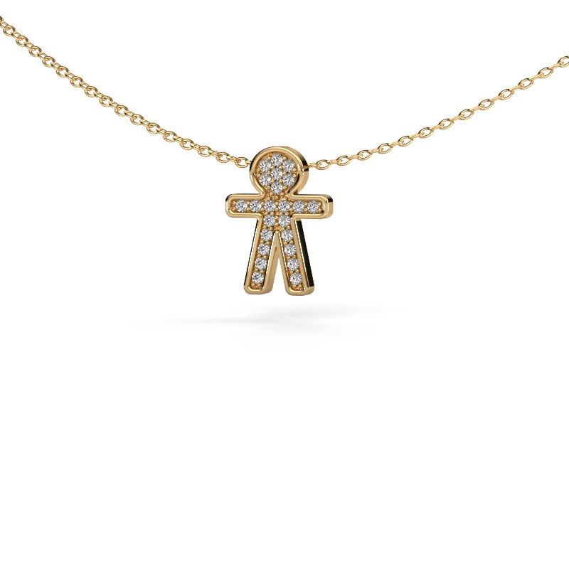 Pendant Boy 585 gold lab-grown diamond 0.115 crt