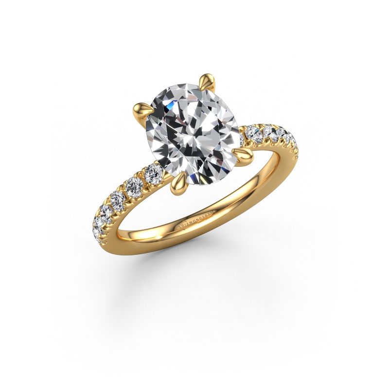 Engagement ring Crystal OVL 2 585 gold lab grown diamond 3.06 crt