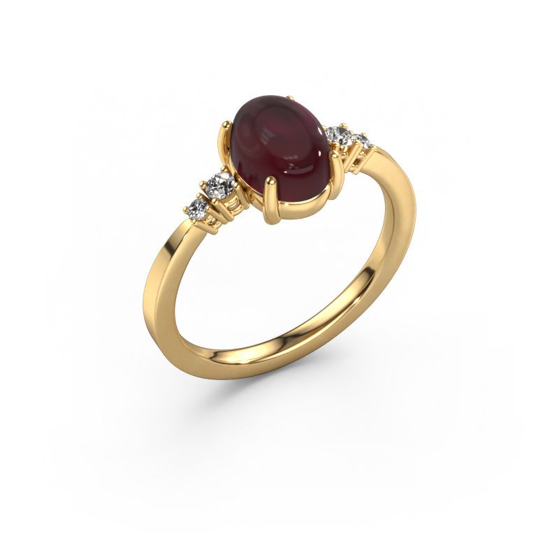 Ring Jelke 585 gold garnet 8x6 mm