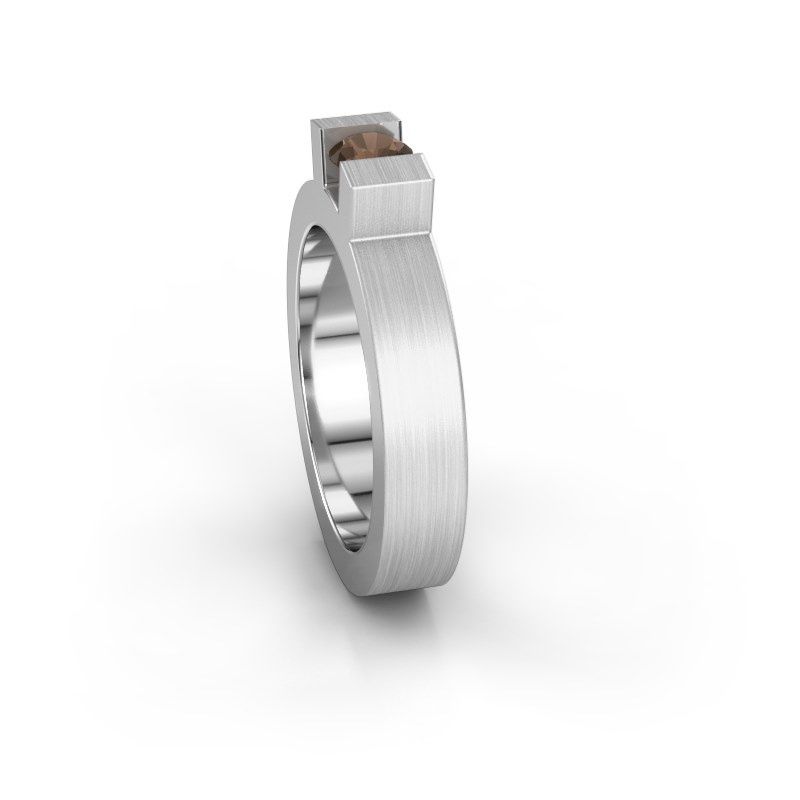 Afbeelding van Ring Leena 1<br/>950 platina<br/>Rookkwarts 4.2 mm