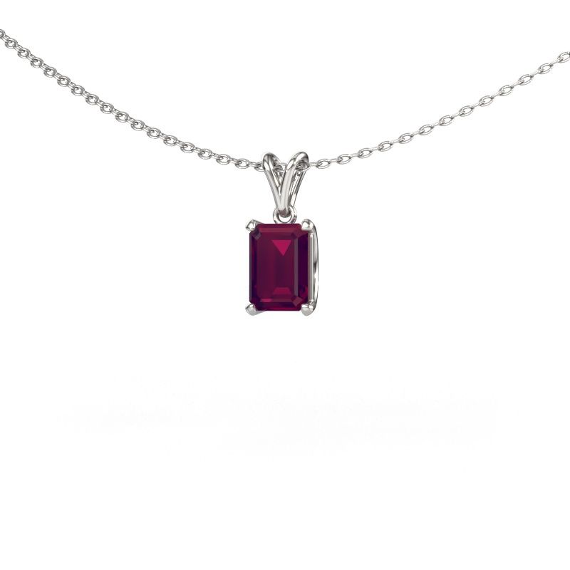 Hanger Sam EME 585 witgoud rhodoliet 7x5 mm