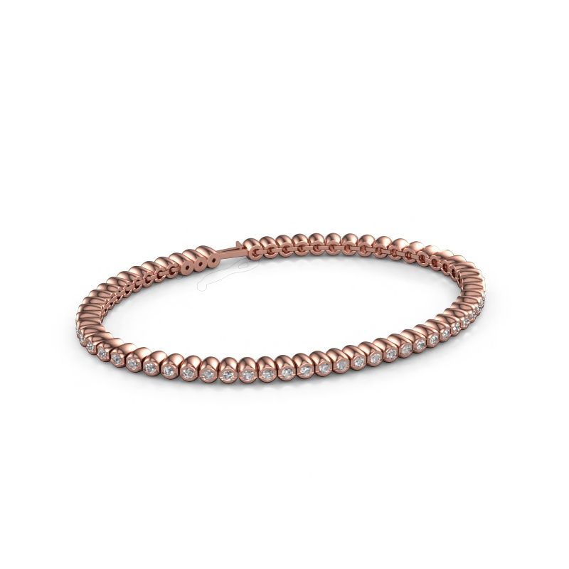 Tennis bracelet Bianca 2 mm 585 rose gold lab grown diamond 1.800 crt