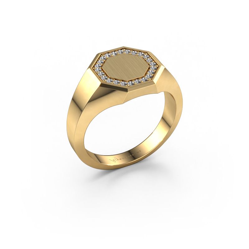 Men's ring Floris Octa 2 585 gold lab-grown diamond 0.18 crt