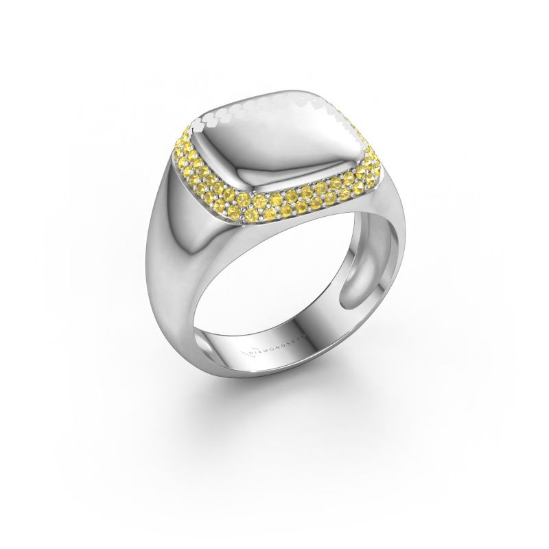 Herrenring Pascal 585 Weißgold Gelb Saphir 1.1 mm