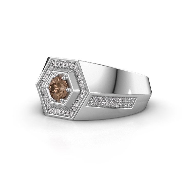 Image of Men's ring sjoerd<br/>950 platinum<br/>Brown diamond 0.73 crt