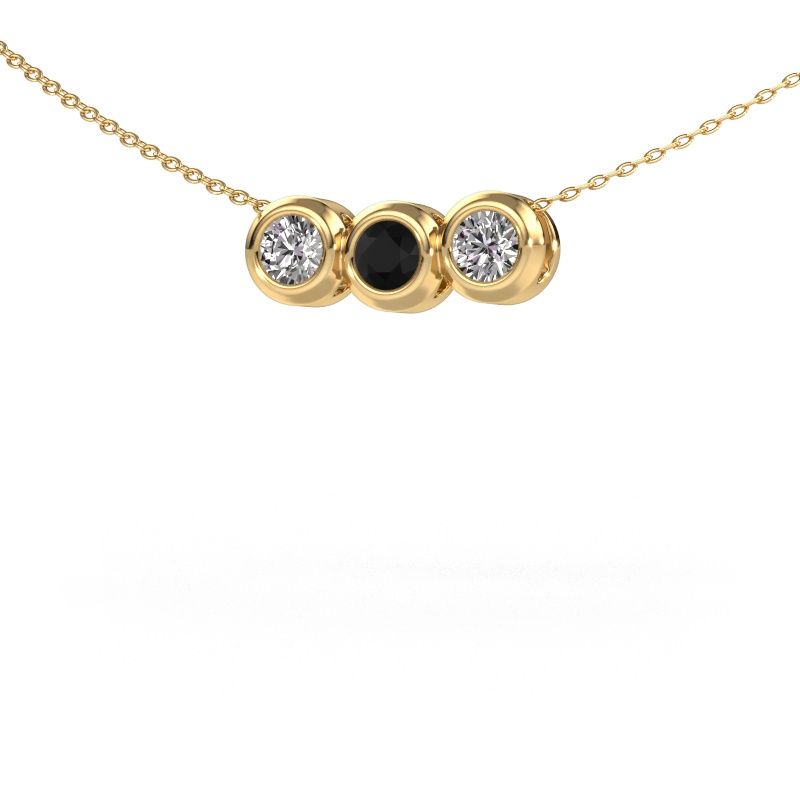 Necklace Kim 3 585 gold black diamond 0.80 crt