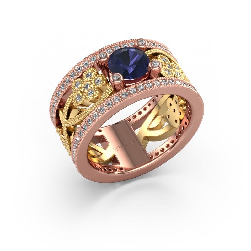 Bague Severine 585 or rose saphir 6 mm