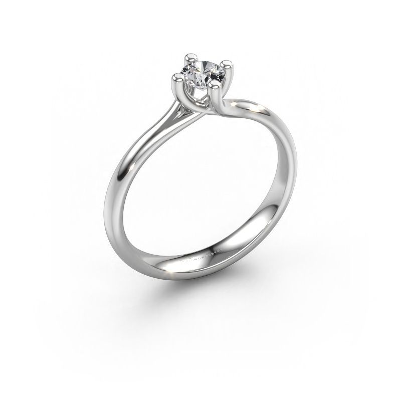 Engagement ring Dewi Round 950 platinum lab grown diamond 0.25 crt