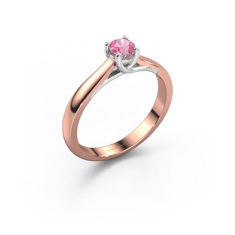 Engagement ring Mia 1 585 rose gold pink sapphire 4 mm
