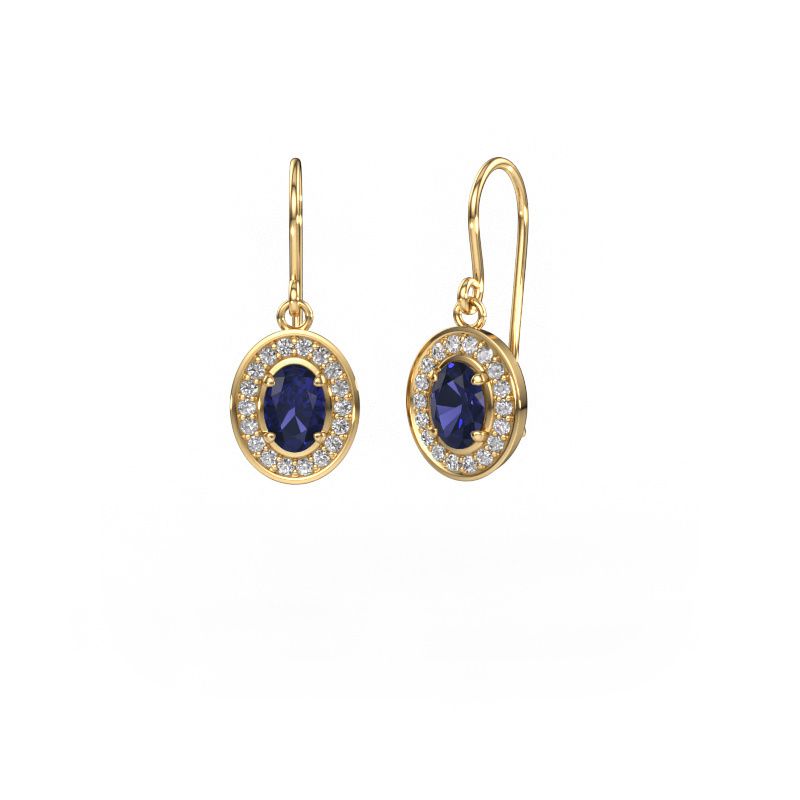 Drop earrings Layne 1 585 gold sapphire 6.5x4.5 mm