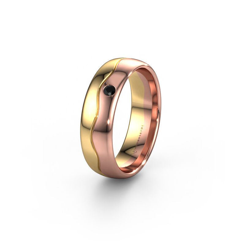 Wedding ring WH0701L36AP 585 gold black diamond ±6x1.7 mm