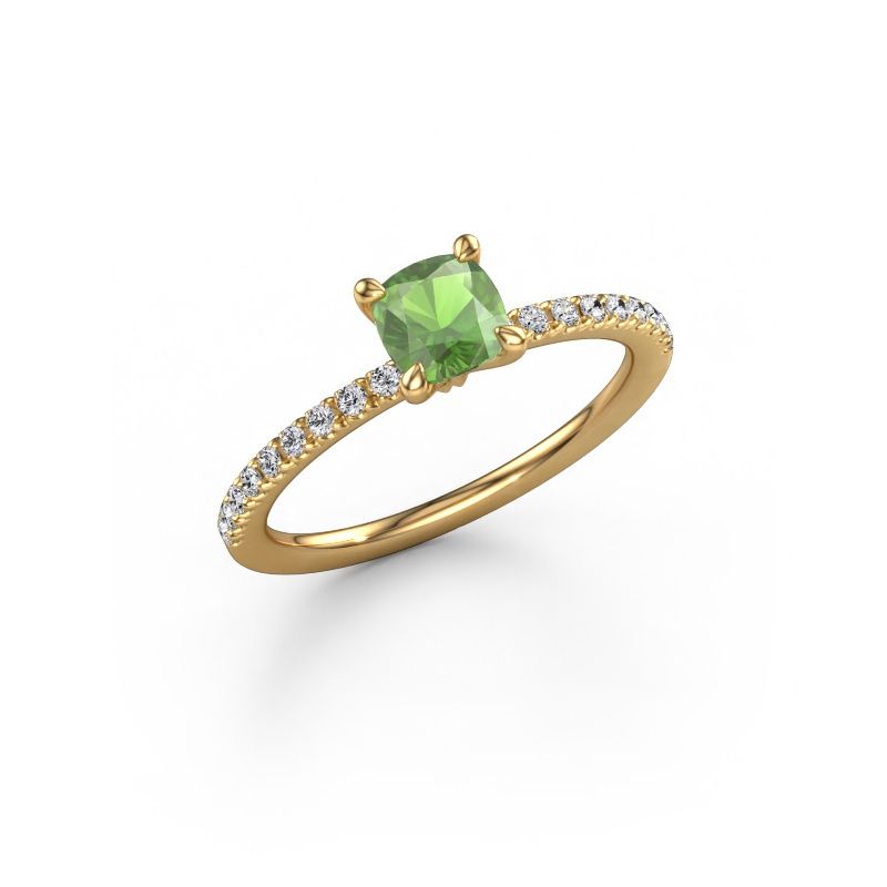 Verlobungsring Crystal CUS 2 585 Gold Turmalin grün 5 mm