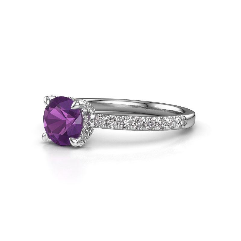 Image of Engagement ring saskia rnd 1<br/>950 platinum<br/>Amethyst 6.5 mm
