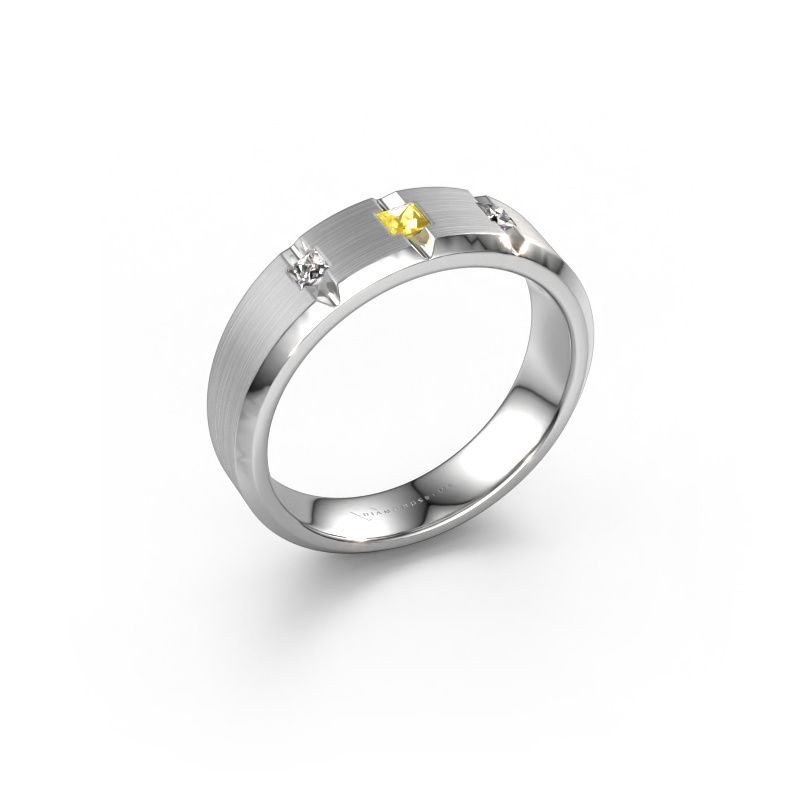 Men's ring Justin 950 platinum yellow sapphire 2.5 mm