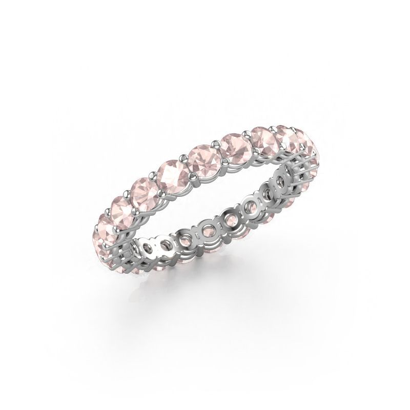 Stackable ring Michelle full 3.0 585 white gold morganite champagne 3 mm