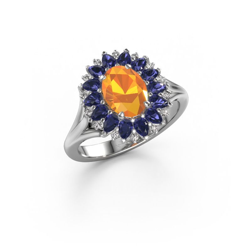 Engagement ring Lidia 950 platinum citrin 8x6 mm