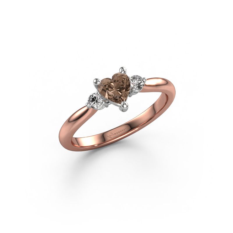 Engagement ring Lieselot HRT 585 rose gold brown diamond 0.61 crt