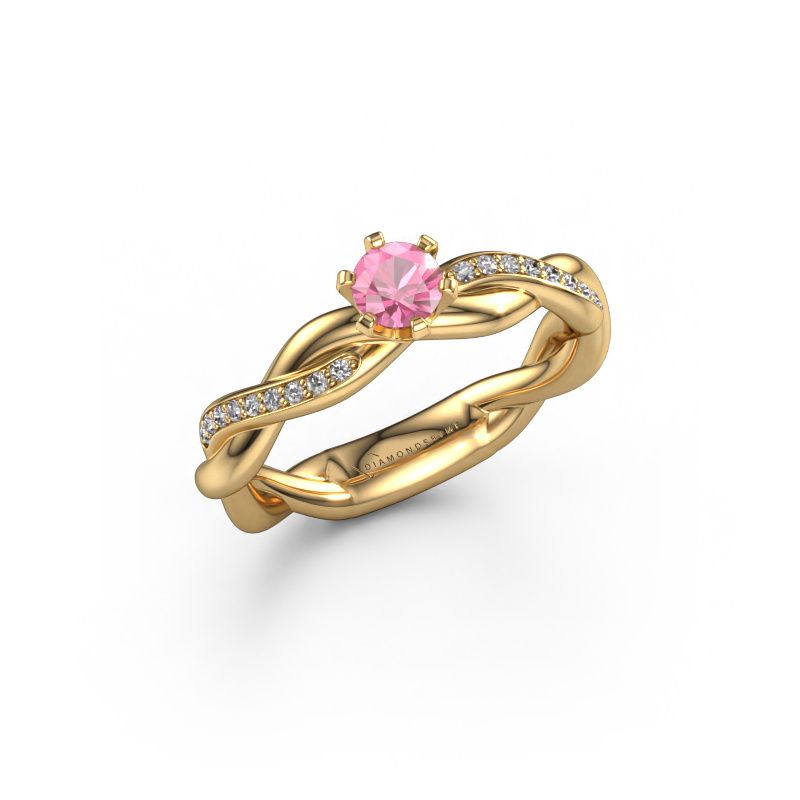 Engagement ring Page 585 gold pink sapphire 5.4 mm
