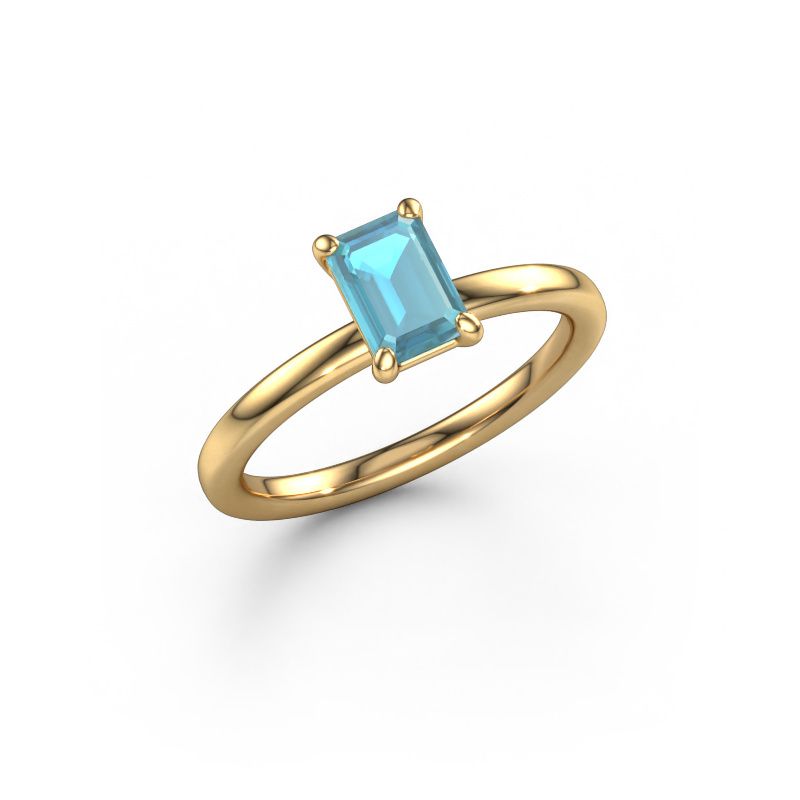 Engagement ring Simone EME 1 585 gold blue topaz 6.5x4.5 mm