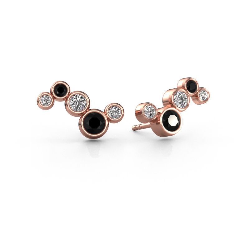 Boucles d'oreilles Ryan 585 or rose diamant noir 1.154 crt