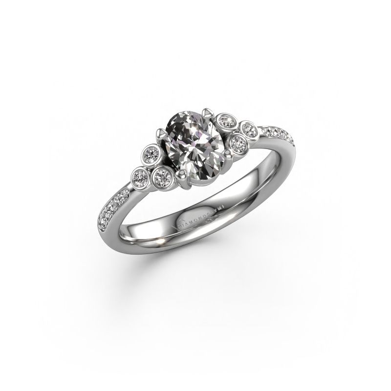 Verlovingsring Lucy 2 585 witgoud zirkonia 7x5 mm