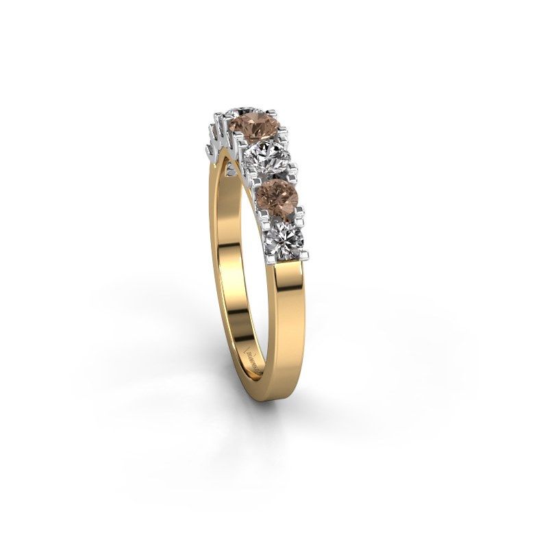 Afbeelding van Ring selina 3<br/>585 goud<br/>Bruine diamant 0.86 crt