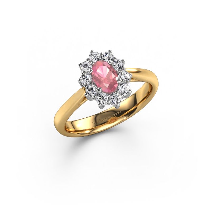 Engagement ring Leesa 1 express 585 gold tourmaline pink 6x4 mm