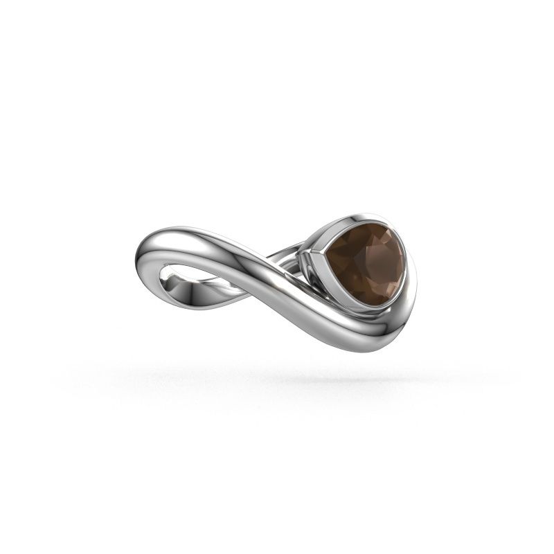 Ring Lena 950 platinum smokey quartz 8x6 mm