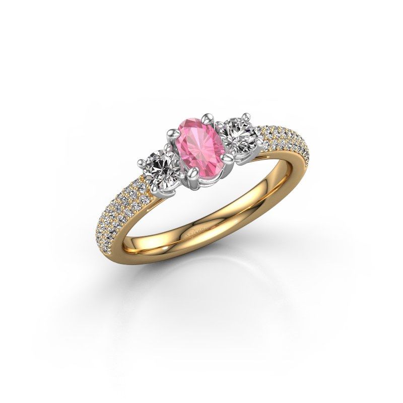 Image of Engagement Ring Marielle Ovl<br/>585 gold<br/>Pink sapphire 6.5x4.5 mm