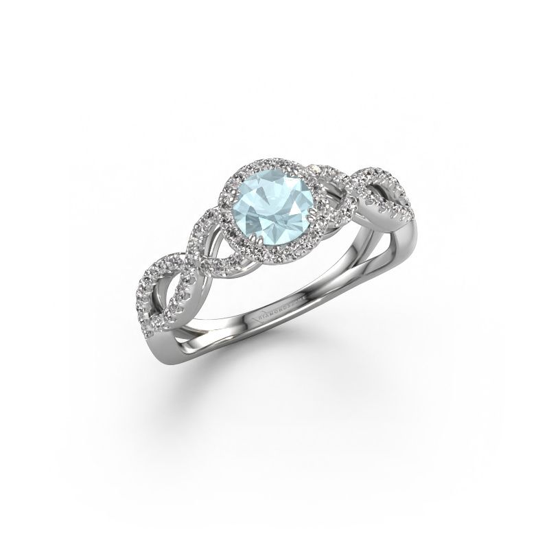Engagement ring Dionne rnd 585 white gold aquamarine 5 mm