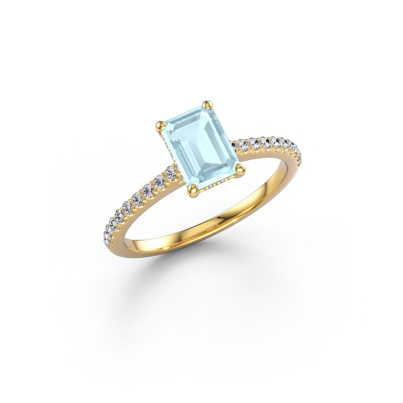 Engagement ring Sophie EME 585 gold aquamarine 7.5x5.5 mm