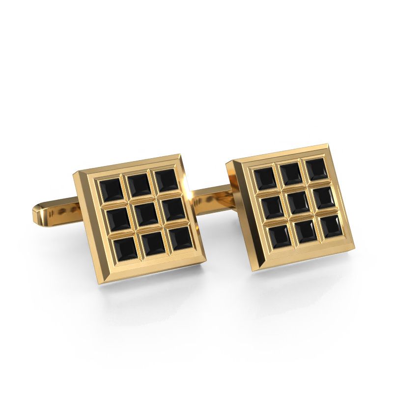 Cufflinks Clen 585 gold black diamond 3.67 crt