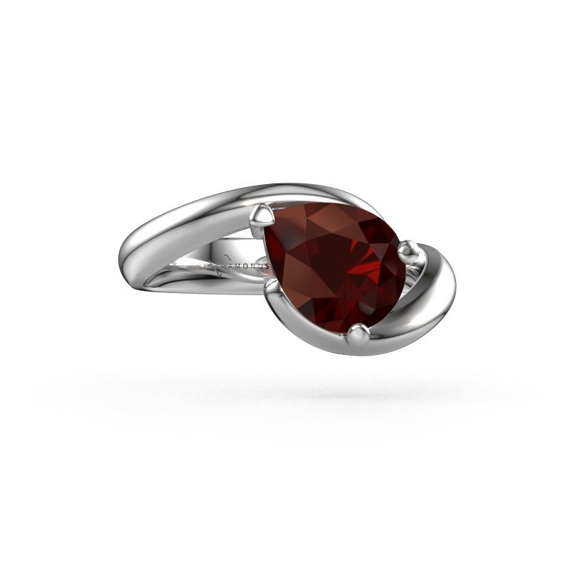 Verlobungsring Aida PER 585 Weißgold Granat 9x7 mm