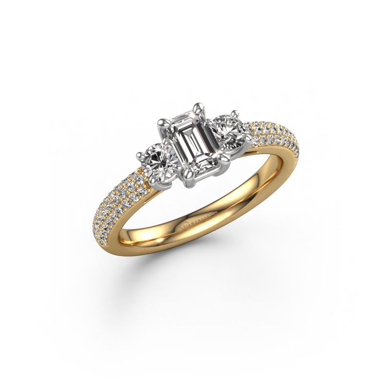 Verlovingsring Marielle EME 585 goud zirkonia 6x4 mm
