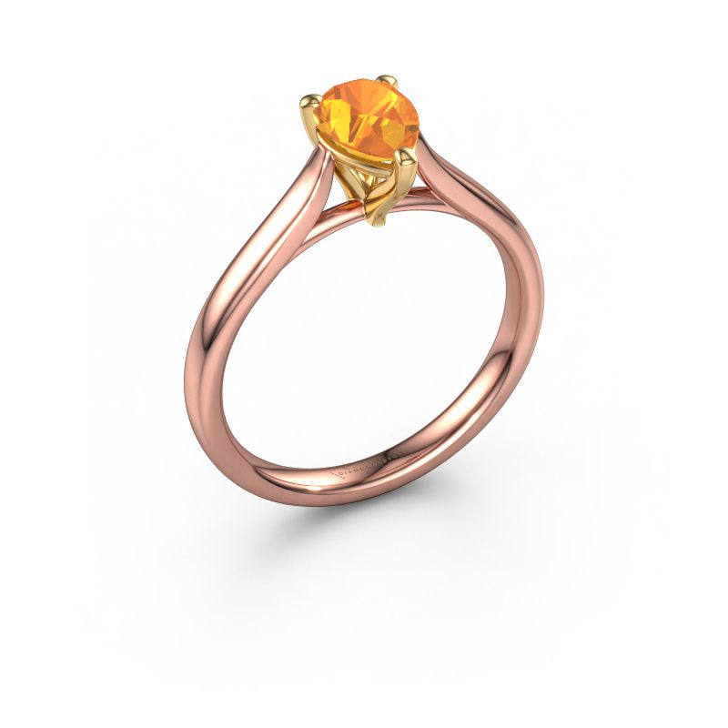 Engagement ring Mignon PER 1 585 rose gold citrin 7x5 mm