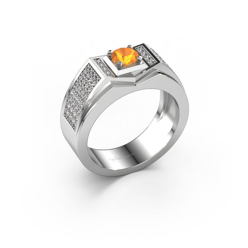 Men's ring Marcel 950 platinum citrin 5 mm