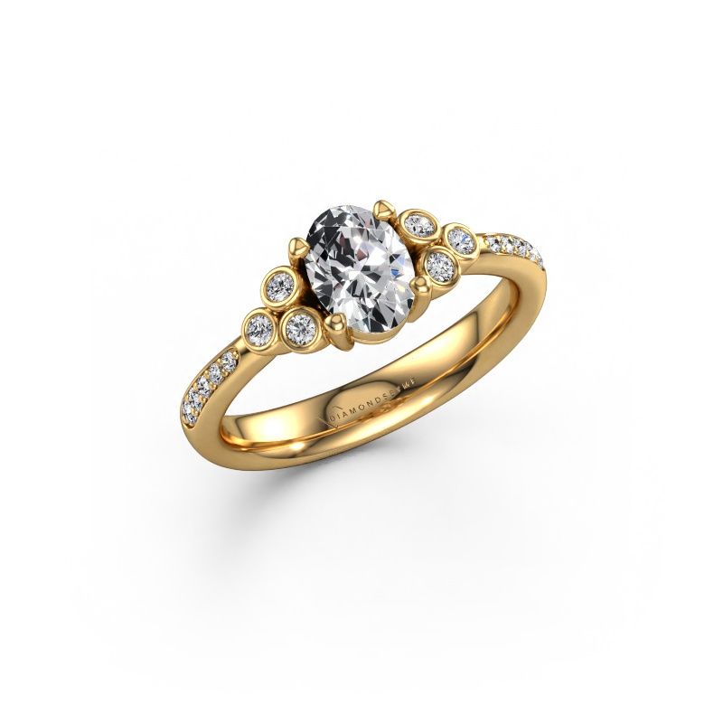 Bague de fiançailles Lucy 2 585 or jaune diamant synthétique 0.869 crt