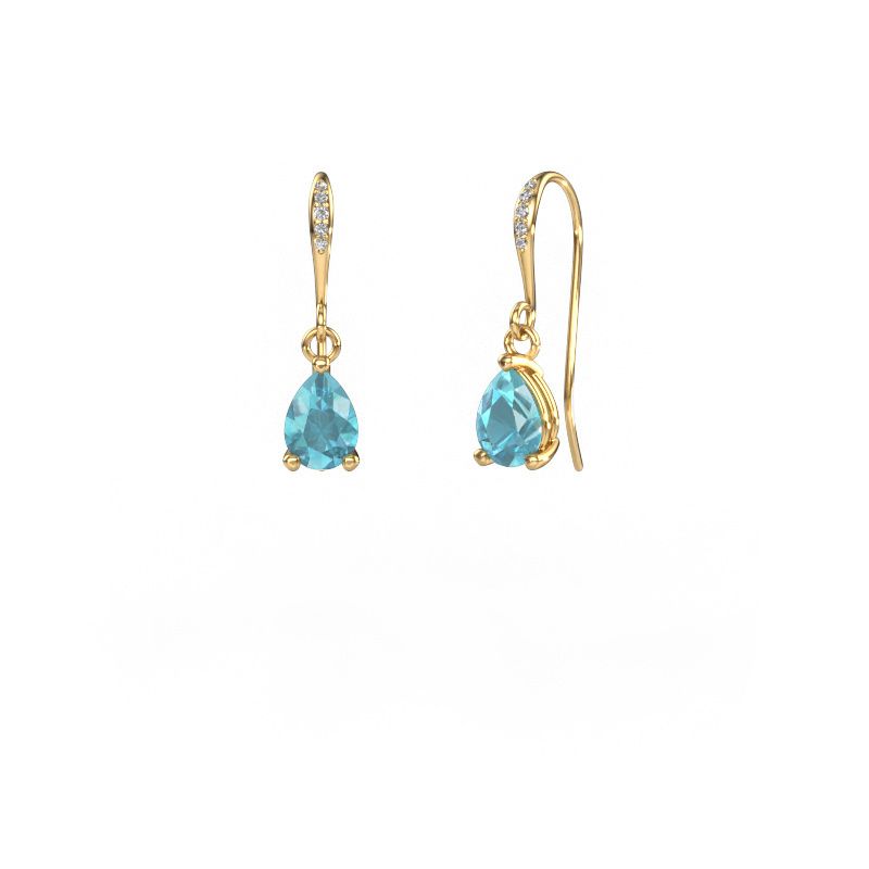 Drop earrings Laurie PER 2 585 gold blue topaz 7x5 mm