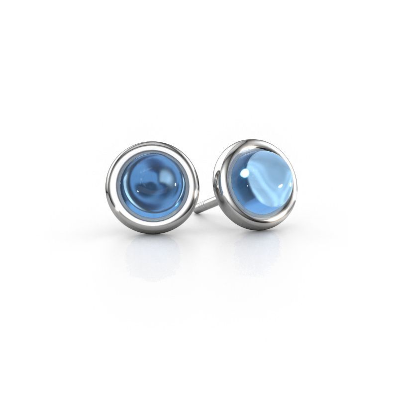Stud earrings Jodi 950 platinum blue topaz 4,5 mm