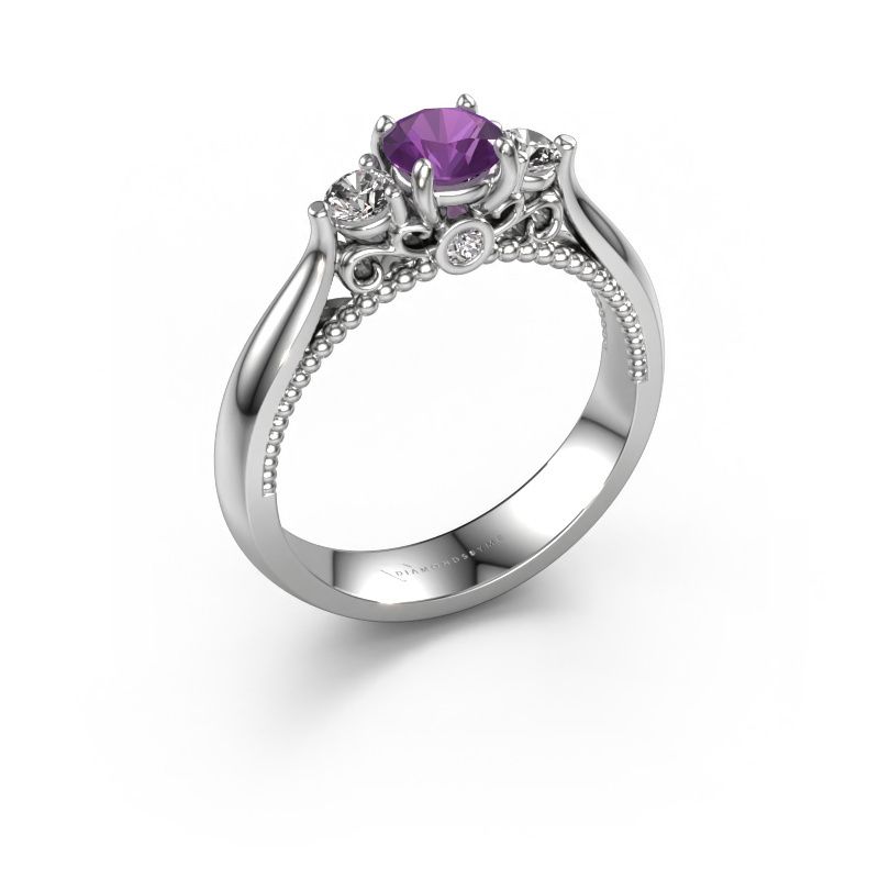 Engagement ring Tiffani 950 platinum amethyst 5 mm