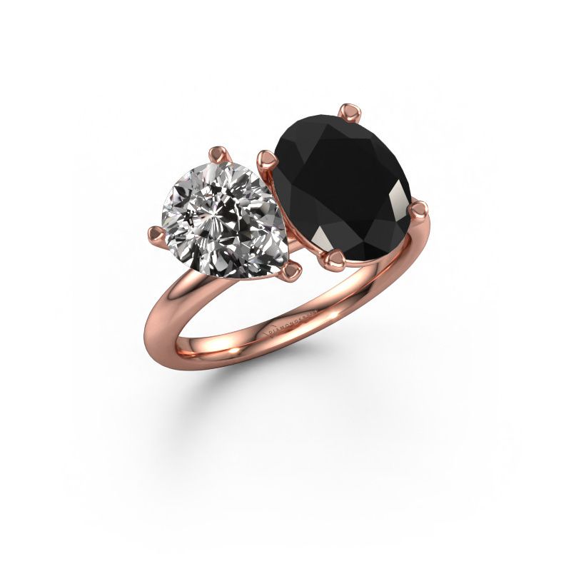 Verlobungsring Toi et Moi OVL-PER 585 Roségold Schwarz Diamant 2.05 crt