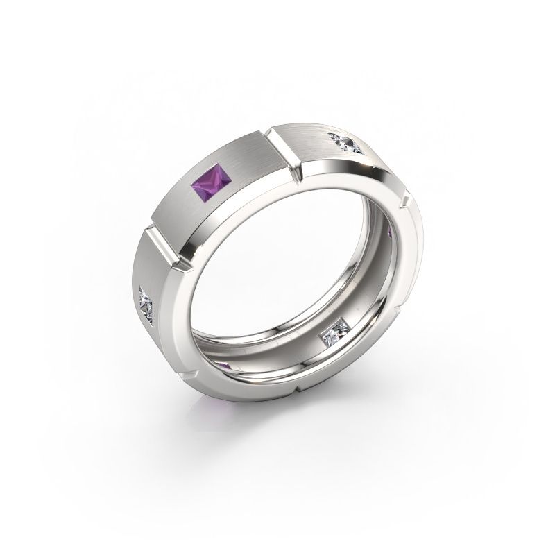 Heren ring Steve light 950 platina amethist 3 mm